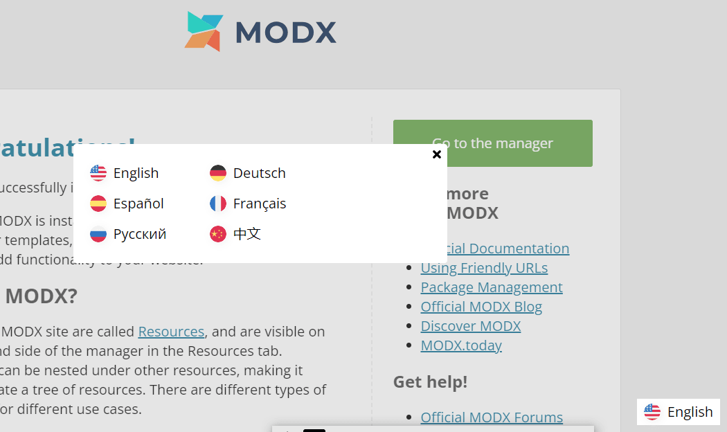 modxمحول اللغة