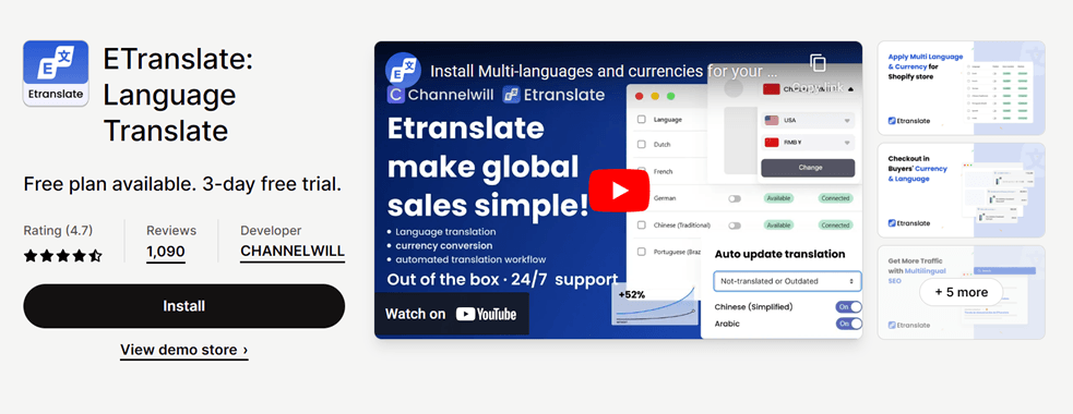 Quali sono le migliori app per tradurre Shopify, confronto