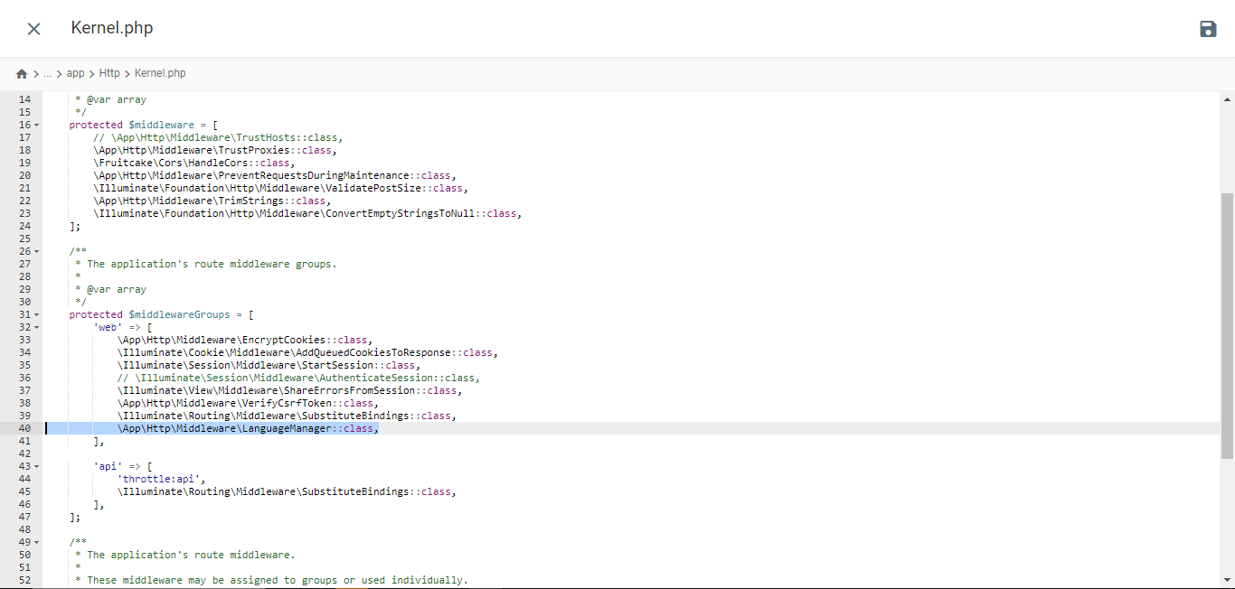 Kernel.php - Implementeer Google Cloud AI API-vertaling versus Google Translate voor Laravel